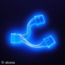 Cable splitter 4pin->2x4pin Blue UV  AK-PY-BLUV