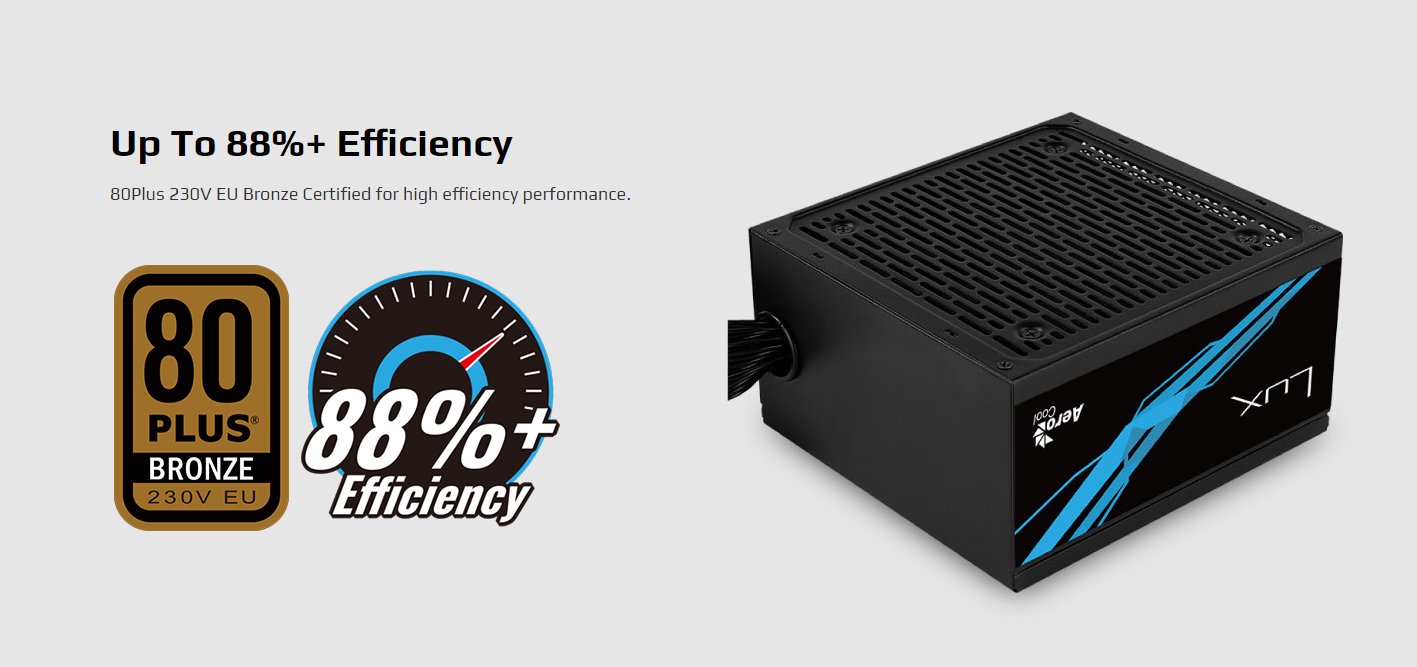 PSU Power Supply AEROCOOL LUX 550W 80 Plus 80+ BRONZE