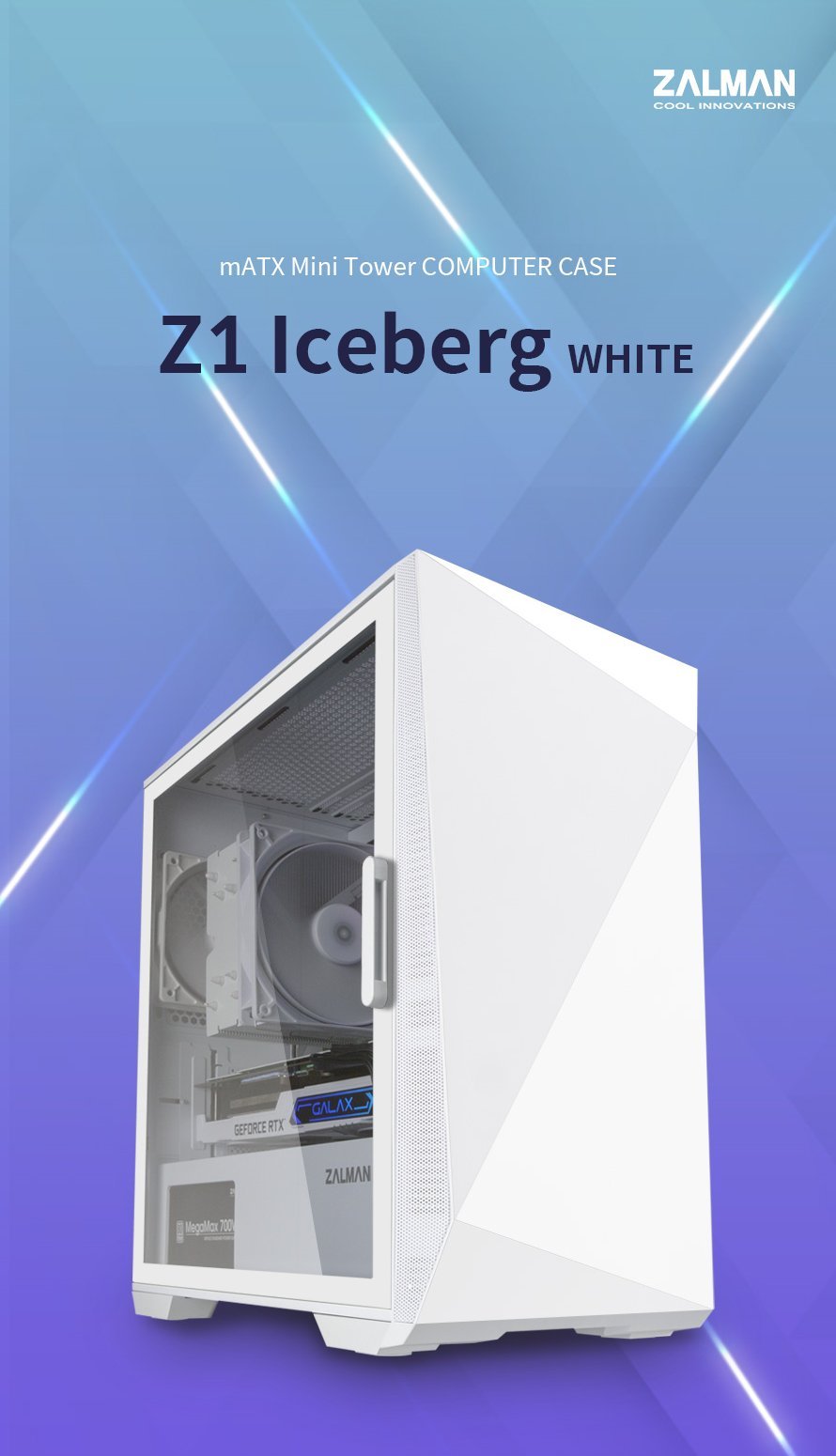 Zalman Gaming Case mATX - Z1 Iceberg White - English | Dekada.com
