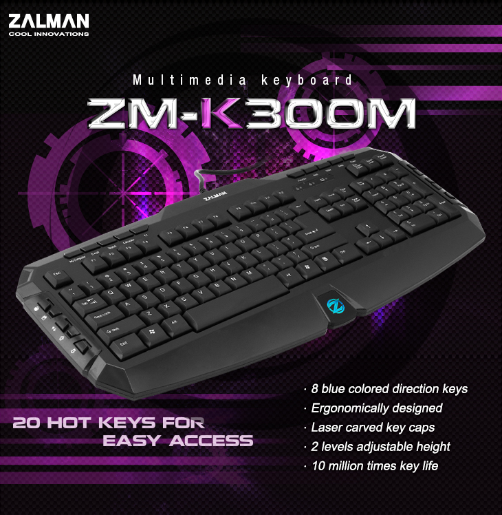 Zalman Keyboard Multimedia USB ZM-K300M - English | Dekada.com