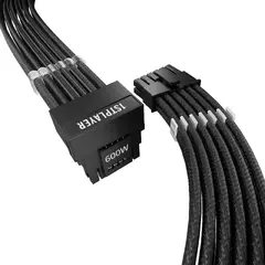 Custom Sleeved Modding Cable Black - PCIe 5.0 12VHPWR M/M - FM2-B-BK Custom Sleeved Modding Cable Black - PCIe 5.0 12VHPWR M/M - FM2-B-BK