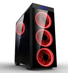 Употребяван продукт - Case ATX Gaming - MAKKI-8872-RED - 4x120mm RED double ring fans Употребяван продукт - Case ATX Gaming - MAKKI-8872-RED - 4x120mm RED double ring fans