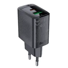 Charger Wall GaN PD 20W - A78 - USB-C x 1, USB-A x 1, Black Charger Wall GaN PD 20W - A78 - USB-C x 1, USB-A x 1, Black