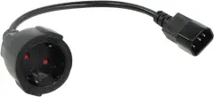 Cable Power Ext IEC 320 C14 / SCHUKO F 0.2m 16A Black - CE002-CU1.5mm-0.2m Cable Power Ext IEC 320 C14 / SCHUKO F 0.2m 16A Black - CE002-CU1.5mm-0.2m