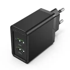 Fast Charger 2 x QC3.0 18W Black - FBAB0 Fast Charger 2 x QC3.0 18W Black - FBAB0