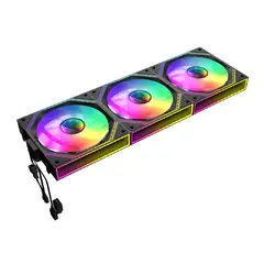 Комплект вентилатори Fan Pack 3-in-1 3x120mm - FN12A-S3I-R Black, Reverse, Daisy-Chain, Addressable RGB Комплект вентилатори Fan Pack 3-in-1 3x120mm - FN12A-S3I-R Black, Reverse, Daisy-Chain, Addressable RGB