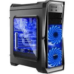 Кутия Case ATX GANK-II-BK - USB3.0 / 3x120mm fans Кутия Case ATX GANK-II-BK - USB3.0 / 3x120mm fans