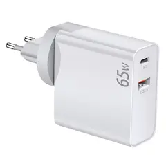 Универсално зарядно за стена Charger Wall GaN - USB Type-C/A 65W White - MAKKI-GN65W1A1C Универсално зарядно за стена Charger Wall GaN - USB Type-C/A 65W White - MAKKI-GN65W1A1C