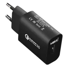 зарядно за стена Fast Charger QC3.0 18W - MAKKI-QC18W-BK зарядно за стена Fast Charger QC3.0 18W - MAKKI-QC18W-BK