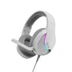 геймърски слушалки Gaming Headphones H8618 White - 50mm, USB, RGB геймърски слушалки Gaming Headphones H8618 White - 50mm, USB, RGB