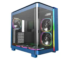 KING 95 Pro, Dual Chamber Mid-tower Case, 6 ARGB Fans, 2 Front Panels, Prussian Blue KING 95 Pro, Dual Chamber Mid-tower Case, 6 ARGB Fans, 2 Front Panels, Prussian Blue