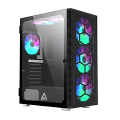 X3 GLASS, Mid-tower Case, TG, 6 fixed RGB Fans, Black X3 GLASS, Mid-tower Case, TG, 6 fixed RGB Fans, Black