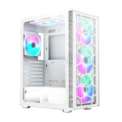 X3 GLASS, Mid-tower Case, TG, 6 fixed RGB Fans, White X3 GLASS, Mid-tower Case, TG, 6 fixed RGB Fans, White