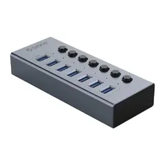 USB3.0 HUB 7 port with Power Adapter, On/Off buttons, Aluminium - BT2U3-7AB-EU-GY USB3.0 HUB 7 port with Power Adapter, On/Off buttons, Aluminium - BT2U3-7AB-EU-GY