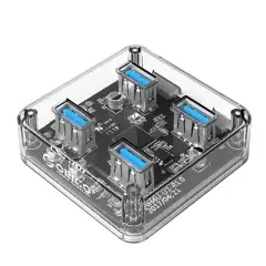 USB3.0 HUB 4 port transparent, 1m cable - MH4U-U3-10-CR USB3.0 HUB 4 port transparent, 1m cable - MH4U-U3-10-CR