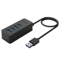 USB3.0 HUB 4 port - USB/Micro USB input, Black - W5P-U3-030 USB3.0 HUB 4 port - USB/Micro USB input, Black - W5P-U3-030