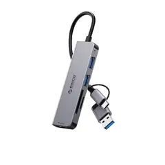 HUB USB-C/A 4 port - USB3.0 x 1, SD/TF x 2, USB2.0 x 2, USB-C x 2, Aluminium - YSA6-U3-GY HUB USB-C/A 4 port - USB3.0 x 1, SD/TF x 2, USB2.0 x 2, USB-C x 2, Aluminium - YSA6-U3-GY