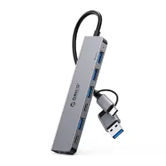 HUB USB-C/USB-A 7 port - USB-C x 2, USB3.0 x 1, USB2.0 x 4, Aluminium - YSA7-U3-GY HUB USB-C/USB-A 7 port - USB-C x 2, USB3.0 x 1, USB2.0 x 4, Aluminium - YSA7-U3-GY
