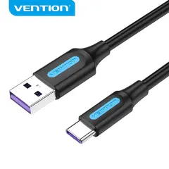 Кабел USB 3.1 Type-C / USB 2.0 AM - 2.0M Black 5A Fast Charge - CORBH Кабел USB 3.1 Type-C / USB 2.0 AM - 2.0M Black 5A Fast Charge - CORBH
