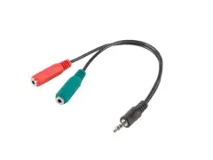 адаптер Adapter 3.5mm 4pin M / 2 x 3.5mm F 0.2m - AD-0023-BK адаптер Adapter 3.5mm 4pin M / 2 x 3.5mm F 0.2m - AD-0023-BK