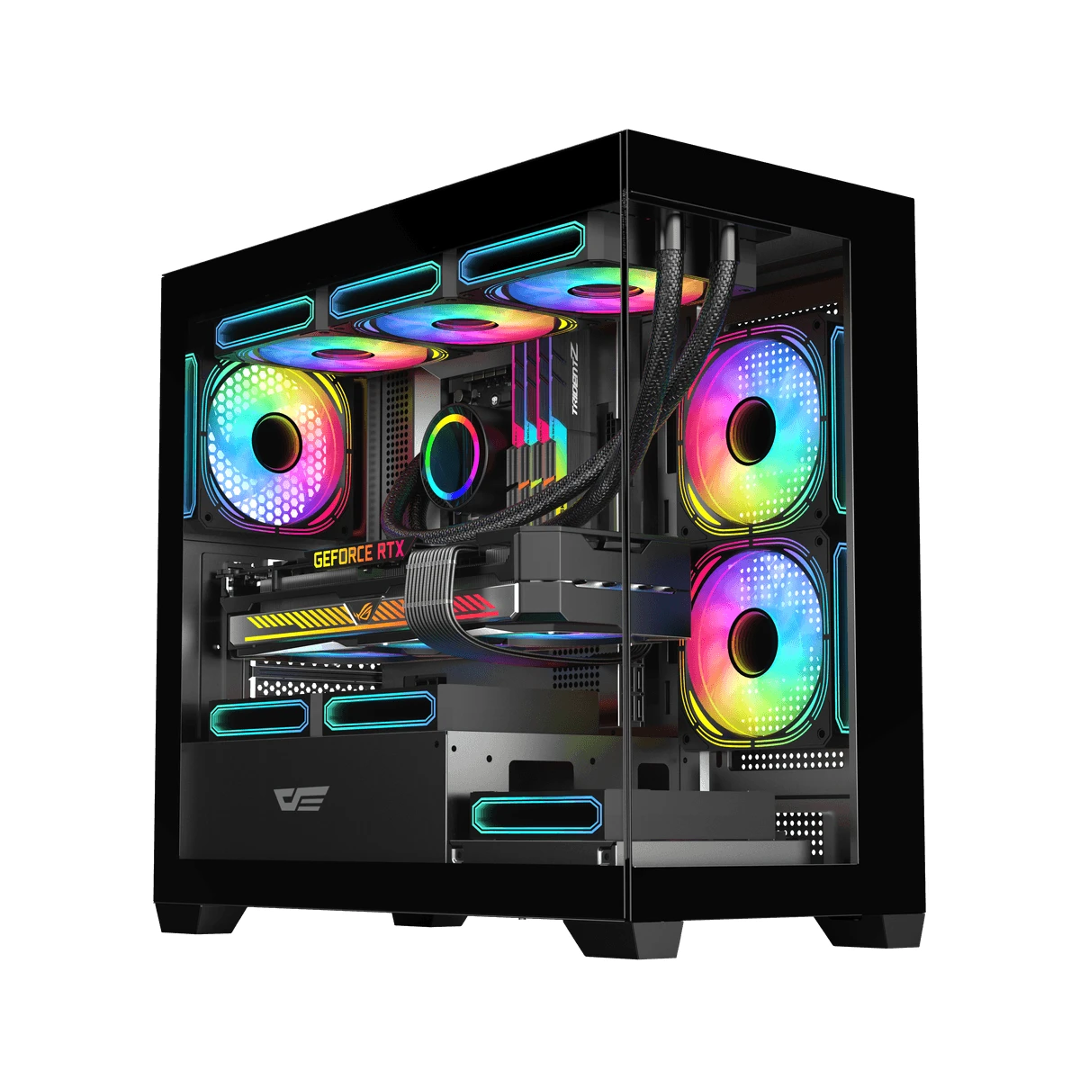 Darkflash Case mATX - DS900M Black - 6 x 120 mm Infinity Mirror A-RGB ...