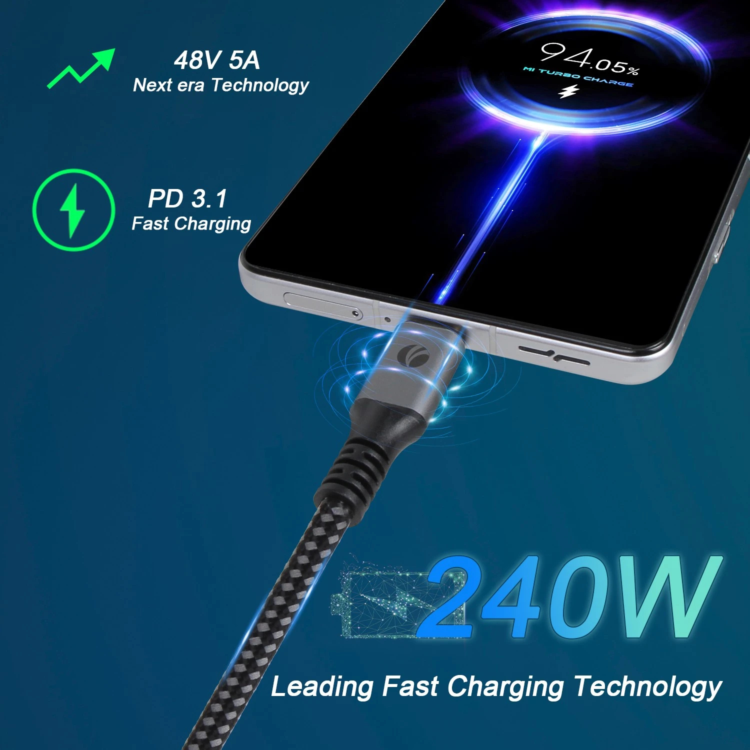 VCom кабел USB4.0 Type-C/Type-C 40Gbps, 240W - CU541M-1.2