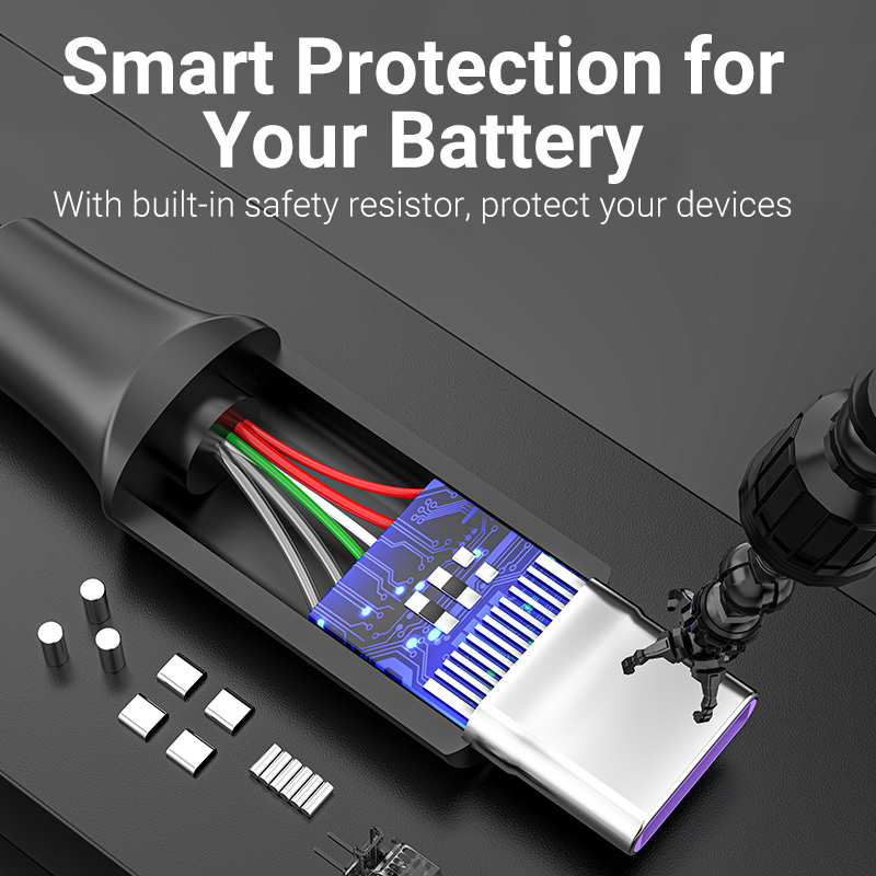 Vention Кабел USB 3.1 Type-C / USB 2.0 AM - 0.5M Black 5A Fast Charge - CORBD
